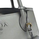 Prada Grey Saffiano Leather Two-Way Tote