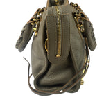 Balenciaga Gris Taupe Leather Mini Metallic Edge City Two-Way Bag