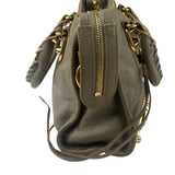 Balenciaga Gris Taupe Leather Mini Metallic Edge City Two-Way Bag