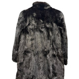 Vintage Black Fur Mid Length Coat