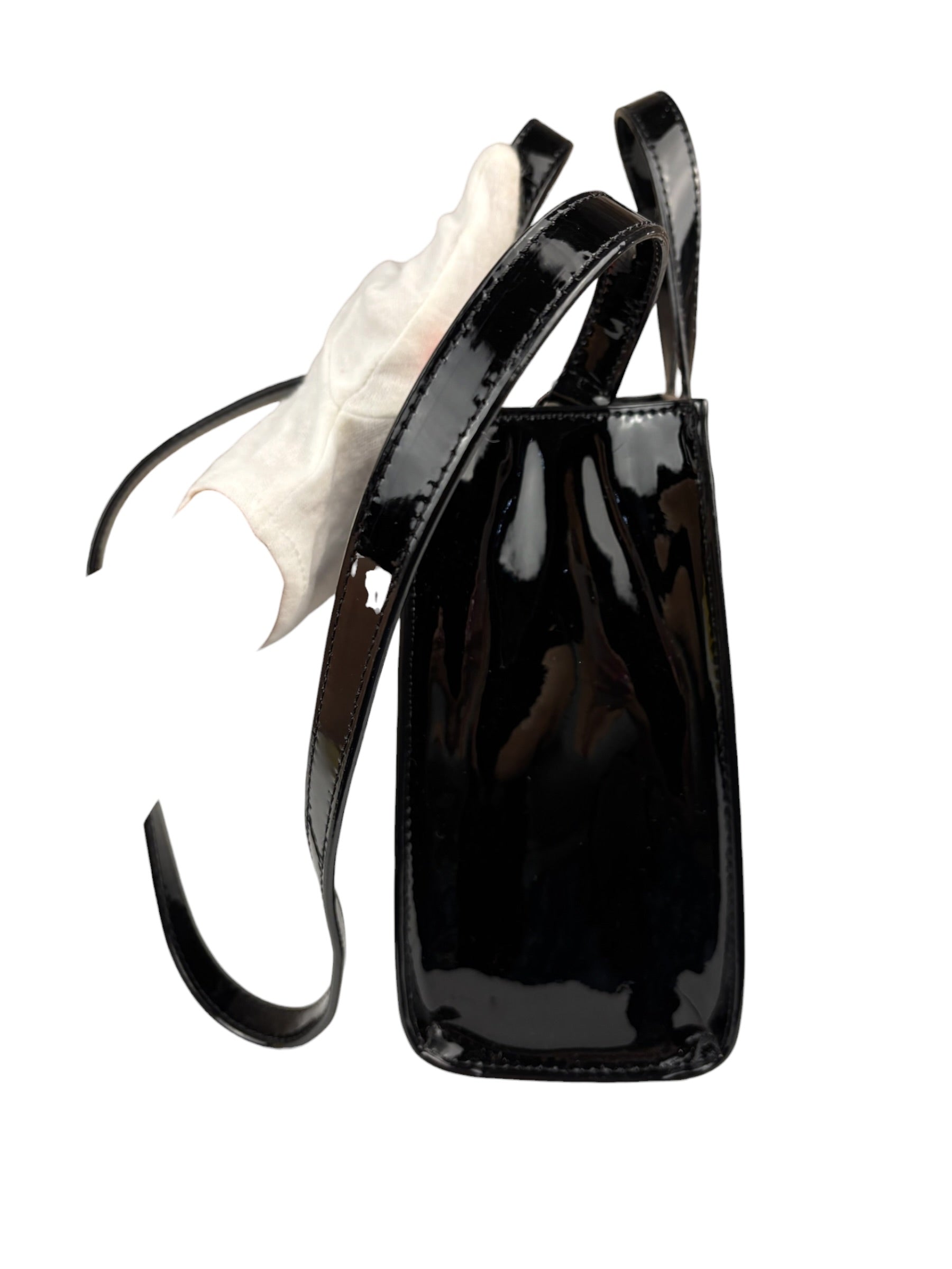 Off-White Black Patent Leather Kids Butterfly Bookish Two-Way Bag