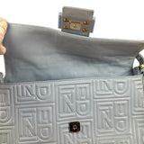 Fendi Blue Embossed Leather FF Baguette
