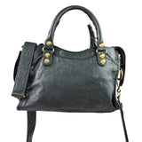 Balenciaga Grey Lambskin Motocross City Two-Way Bag