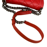 Chanel Red Leather Boy Flap Shoulder Bag -2013