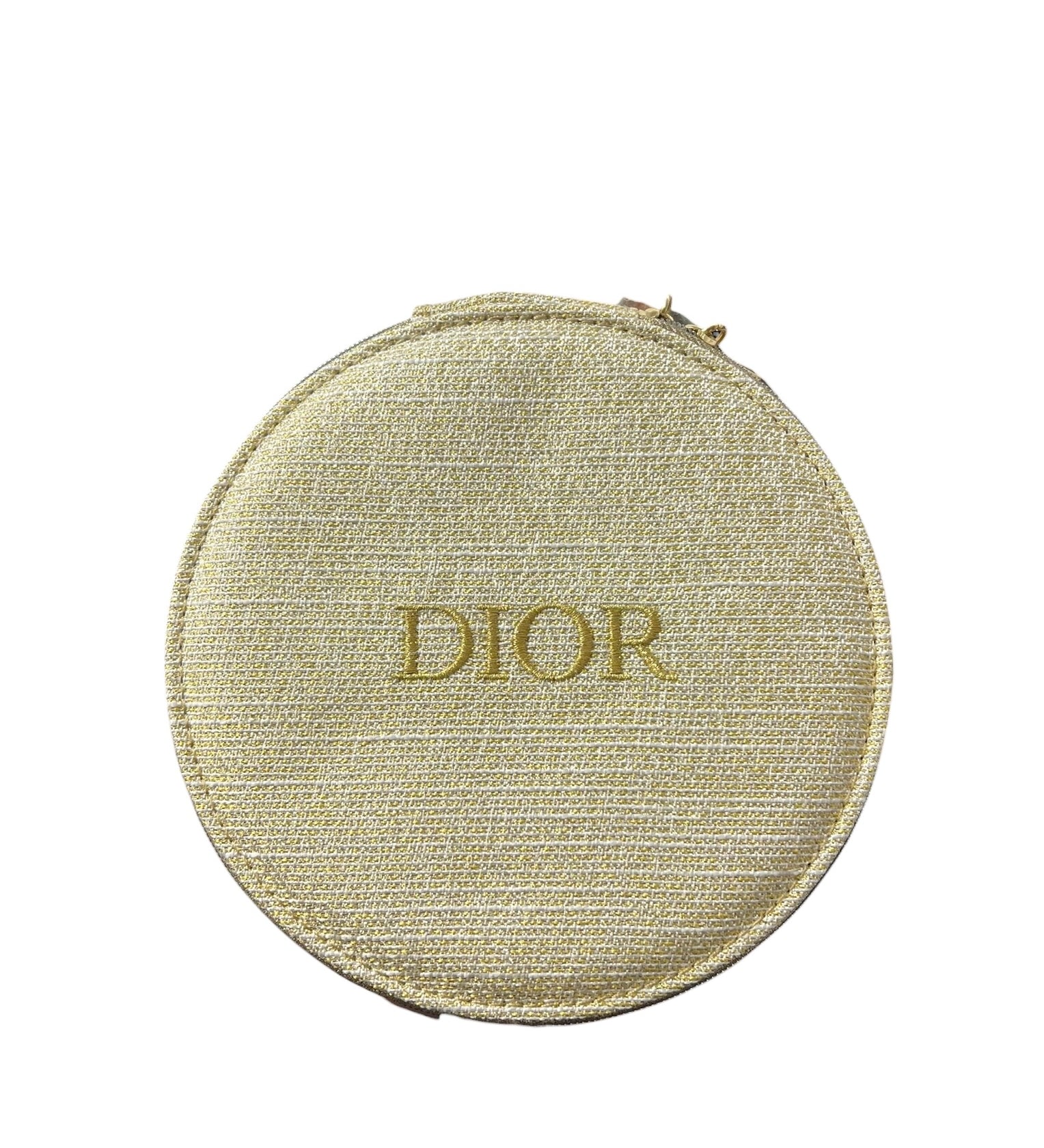 Christian Dior Beauty Metallic Round Cosmetic Pouch