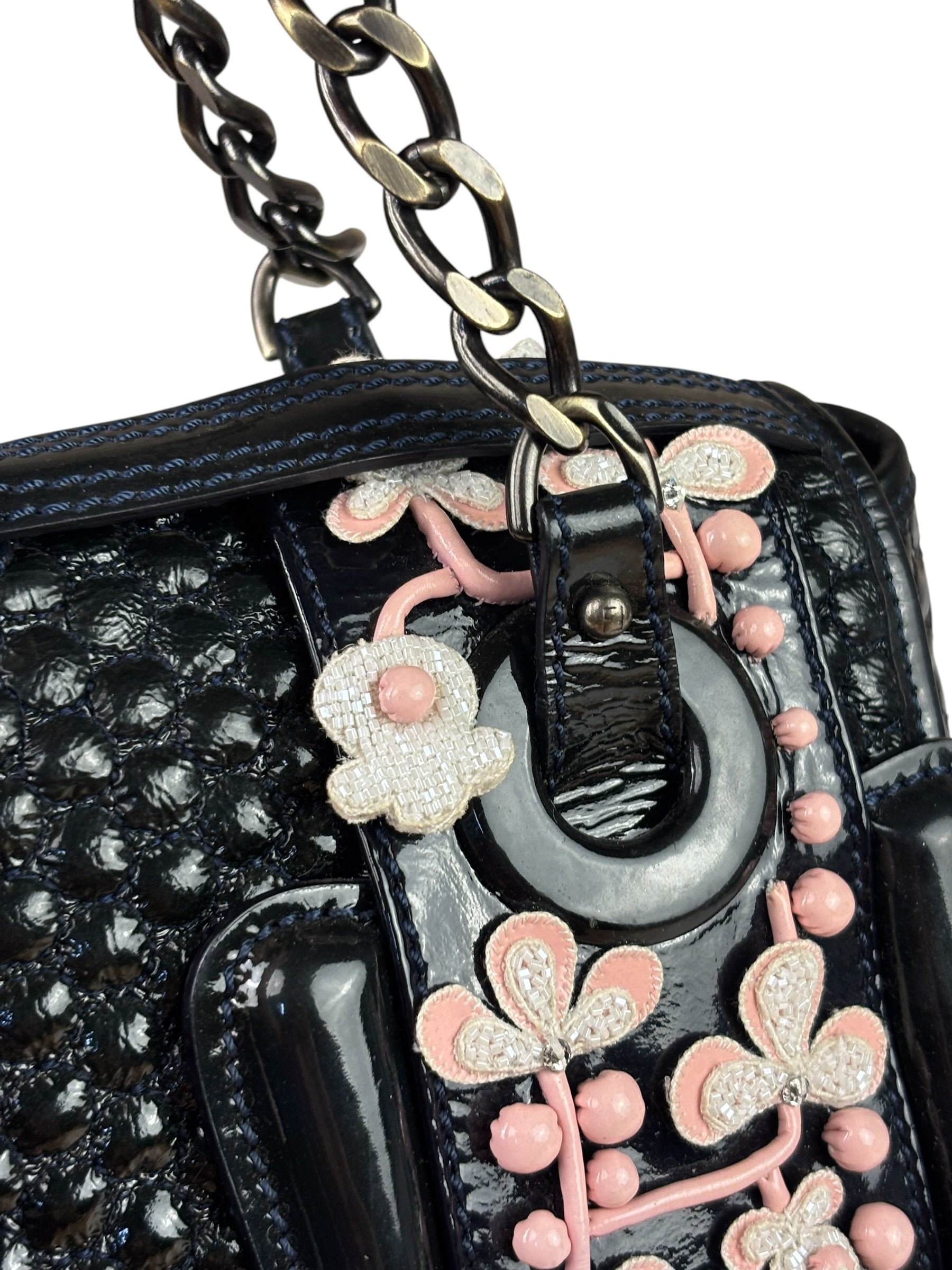 Fendi Patent Leather Romanesque B Buckle Bag