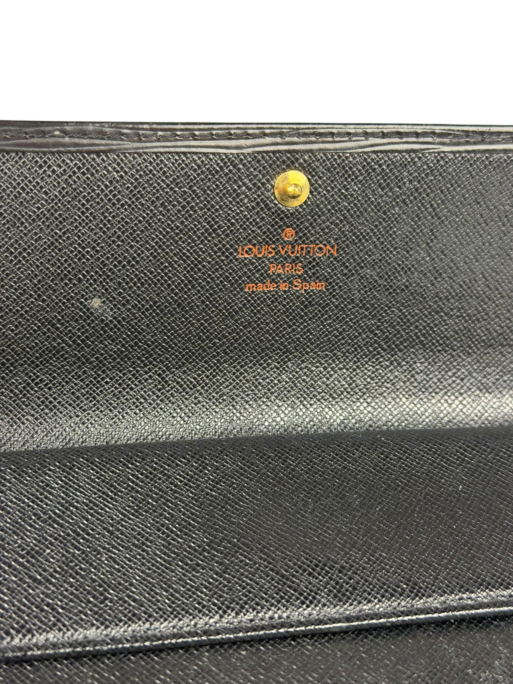 Louis Vuitton Black Epi Leather Long Wallet