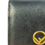 Fendi Black Leather Bifold Compact Wallet