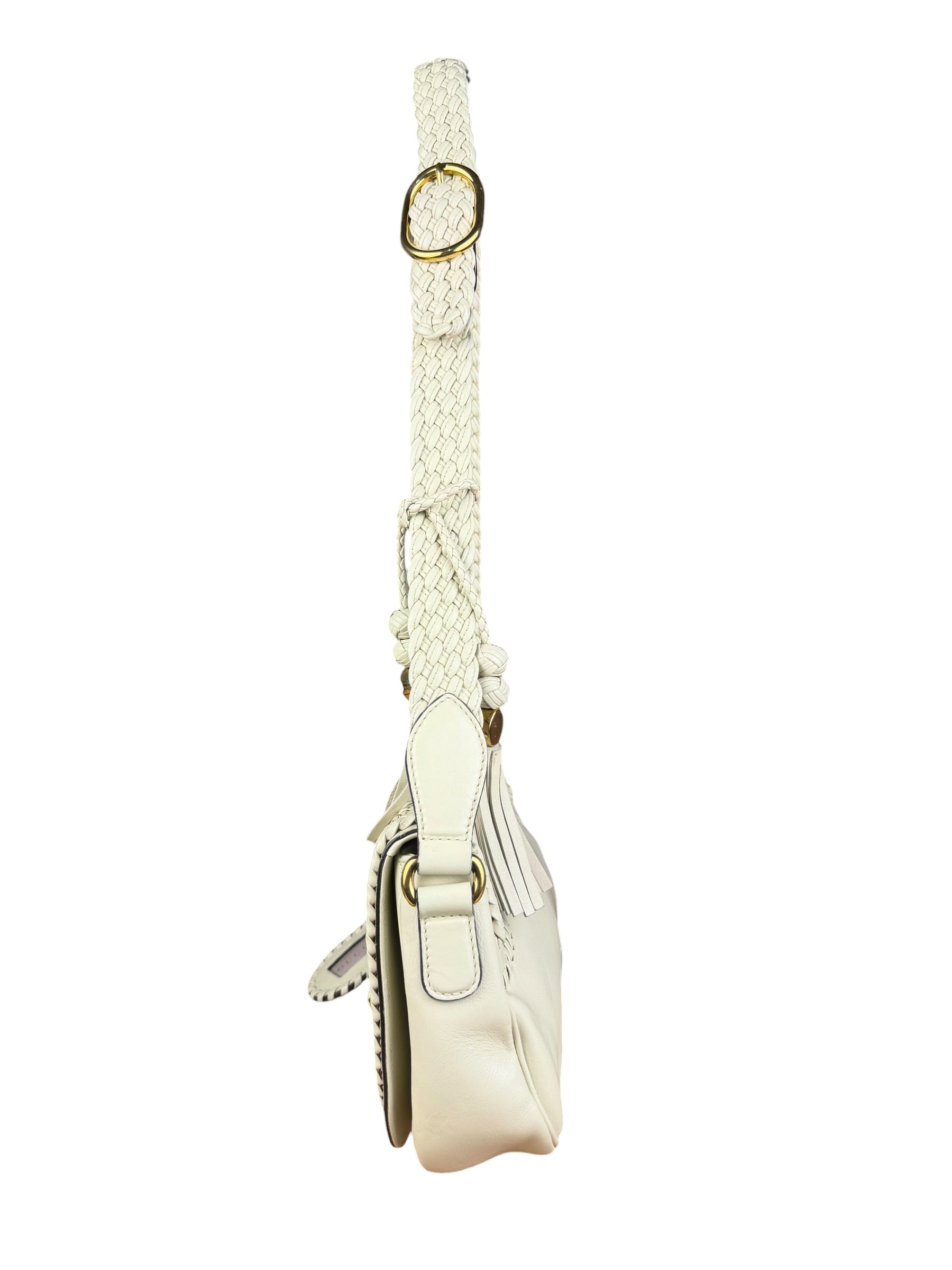 Gucci Limited Edition White Leather Marrakech Satchel Shoulder Bag
