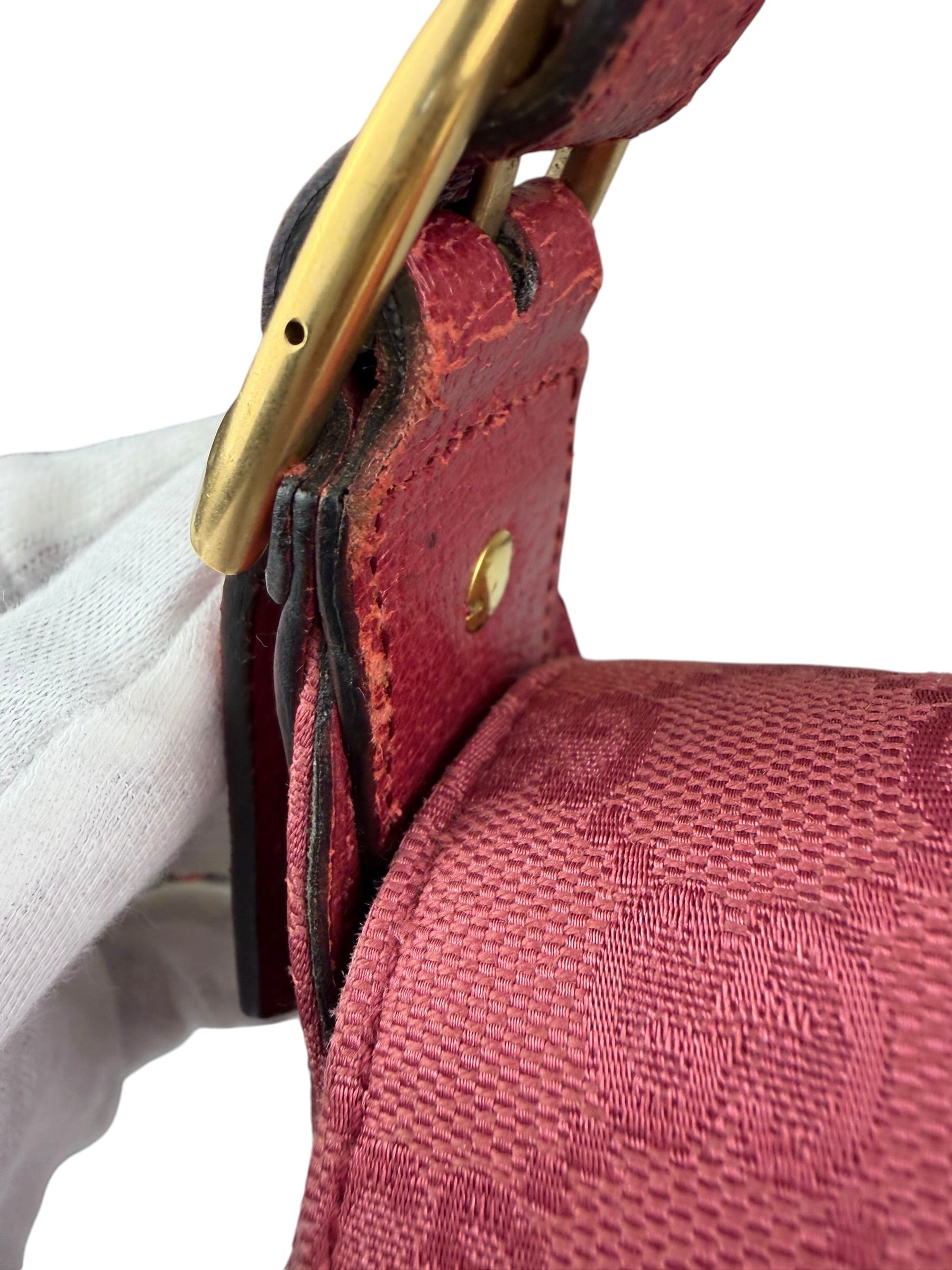 Gucci GG Vintage Pink Canvas Horsebit Shoulder Bag