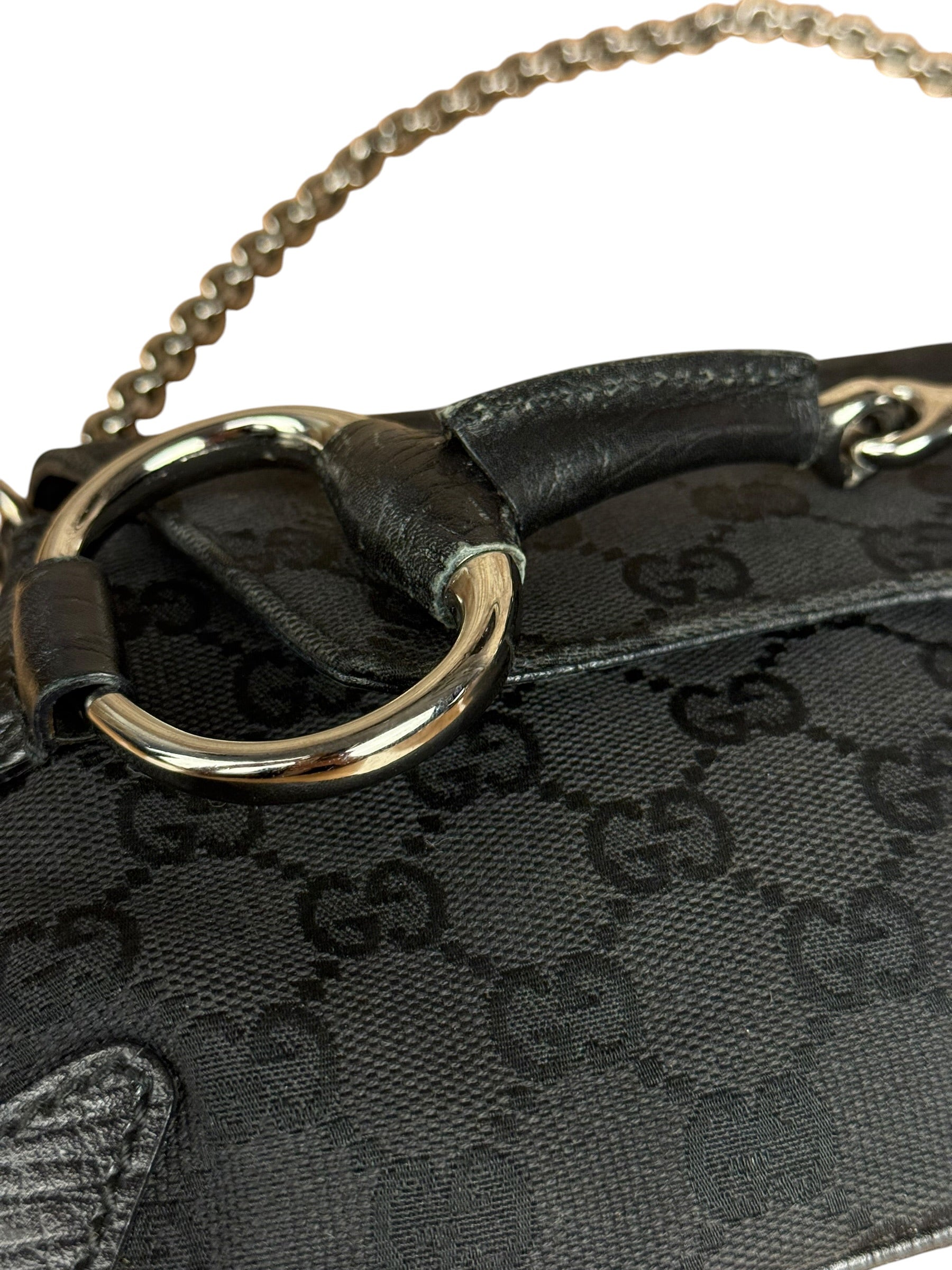Gucci Black Tom Ford Horsebit Shoulder Bag