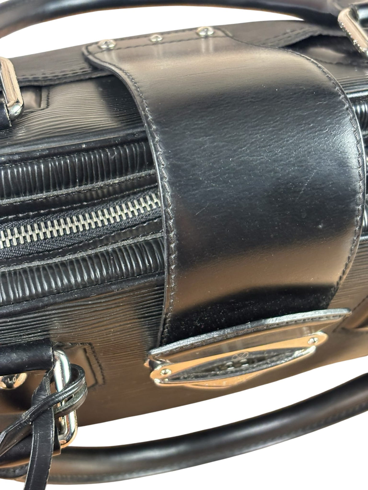 Louis Vuitton Black Epi Leather Montaigne Bowling Handbag GM