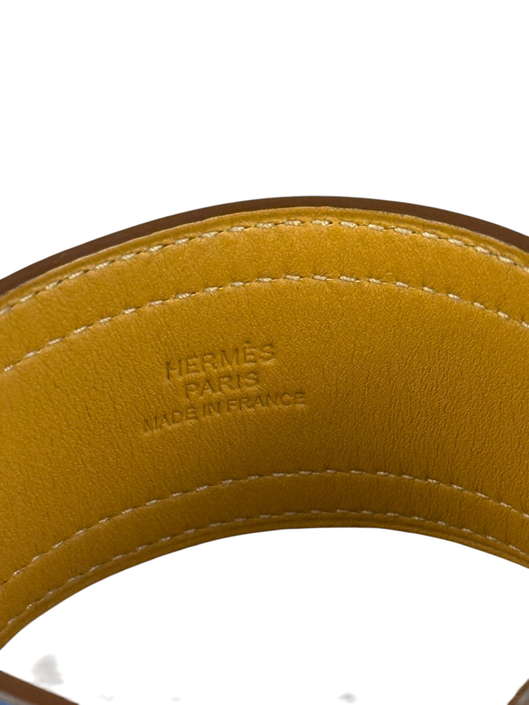 Hermes Blue/Brown Leather Turnlock Bracelet