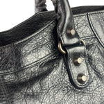 Balenciaga Black Lambskin Moto Work Two-Way Bag
