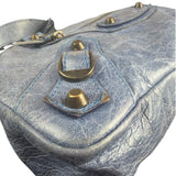 Balenciaga Blue Leather Two-Way First City Bag