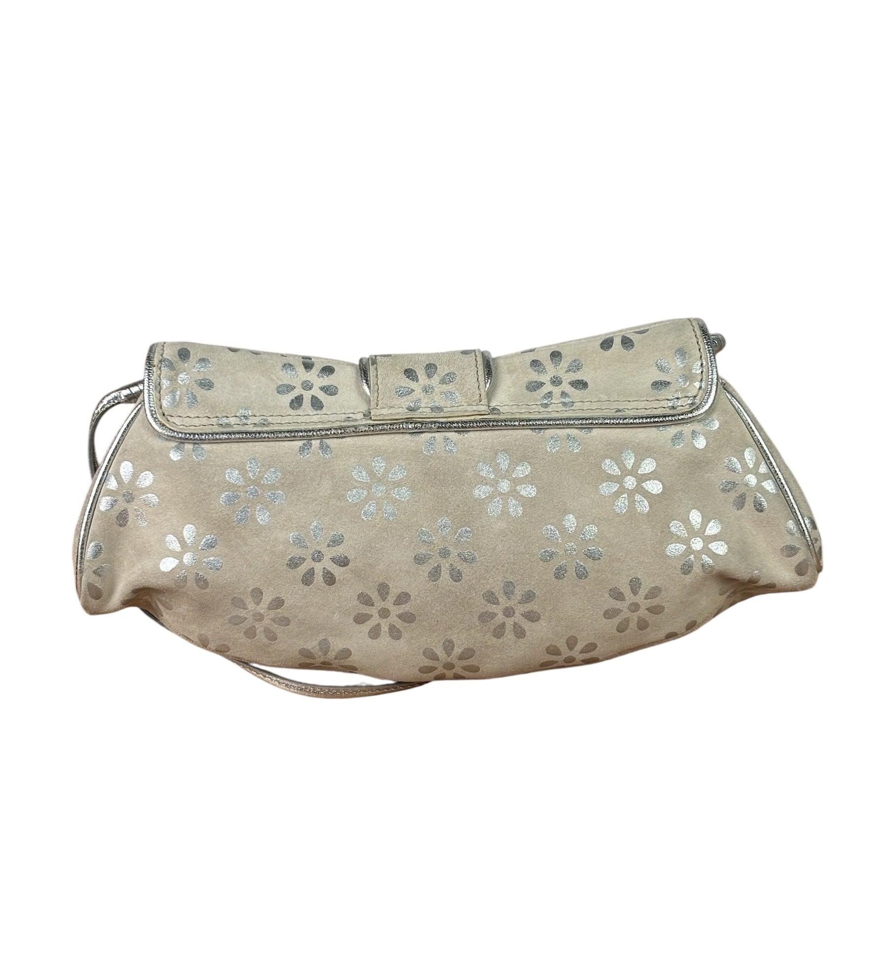 Celine Grey/Silver Suede/Leather Daisy Pochette