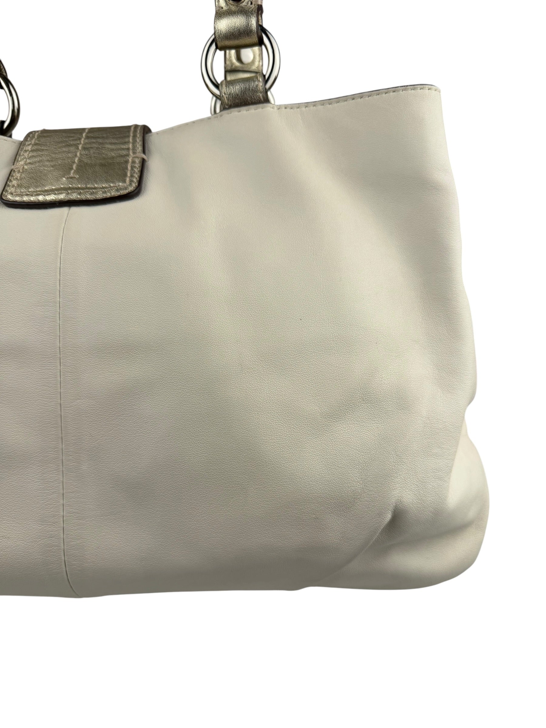 Coach Cream Pebbled leather Carryall Soho Shoulder Bag
