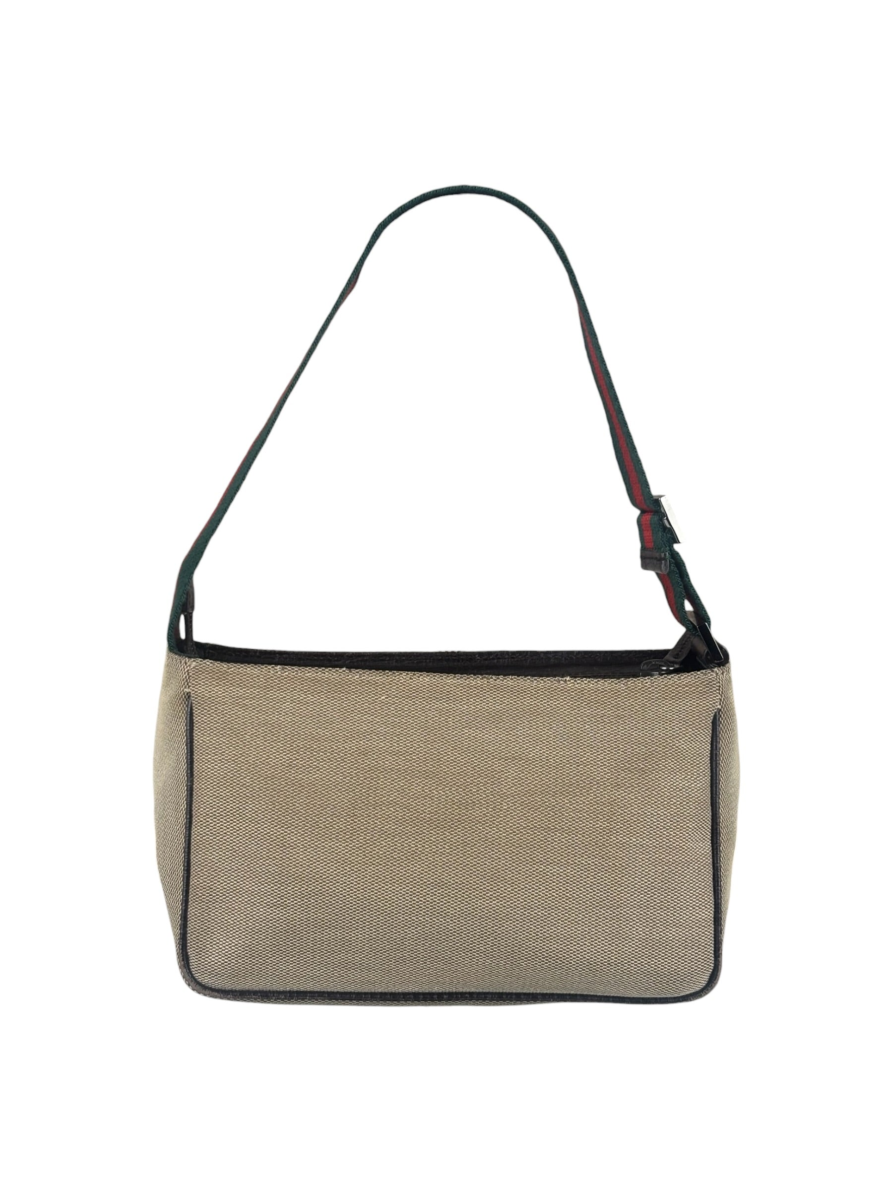 Gucci Vintage Beige Canvas Mini Pochette Handbag