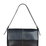 Burberry Vintage Black Leather Flap Shoulder Bag