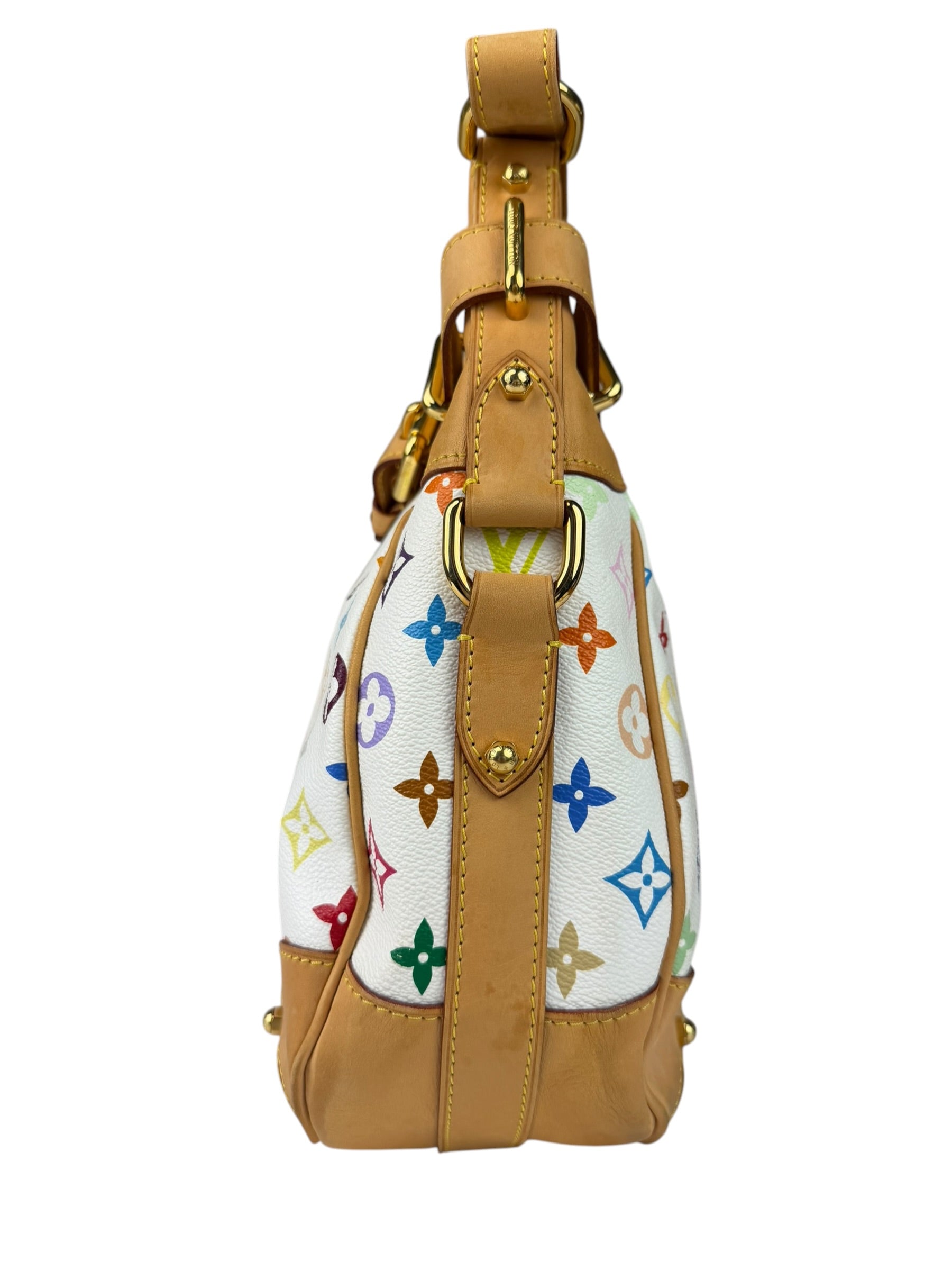 Louis Vuitton White Murakami Greta Hobo Shoulder Bag