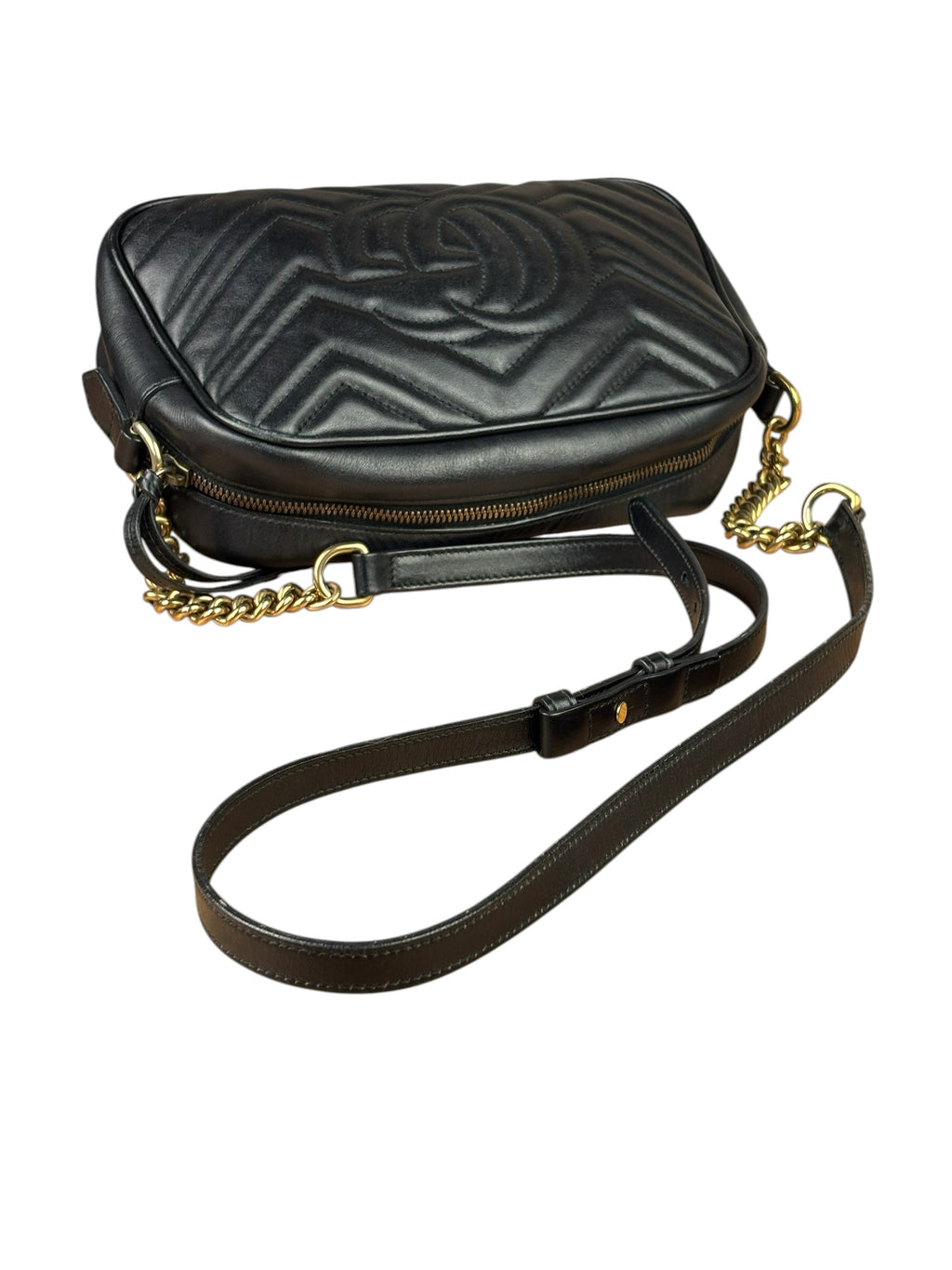 Gucci Black Leather Marmont Small Camera Bag