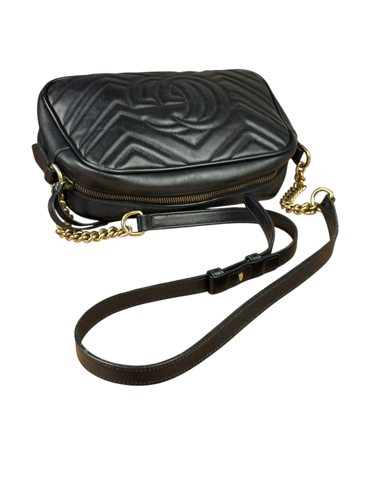 Gucci Black Leather Marmont Small Camera Bag