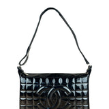 Chanel Black Patent Chocolate Bar Shoulder Bag '02