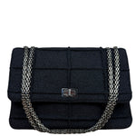 Chanel Black Wool Quilted 2.55 Chain Flap Bag '97-'99