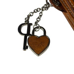 Christian Dior Brown Trotter Romantique Heart Long Wallet On Chain