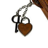 Christian Dior Brown Trotter Romantique Heart Long Wallet On Chain