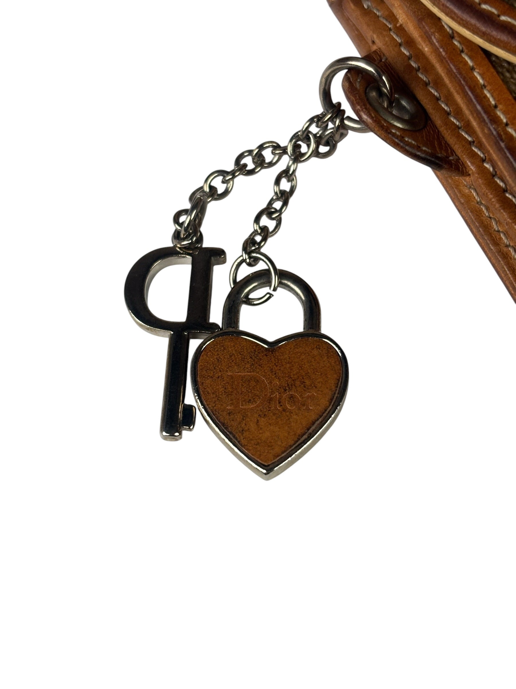 Christian Dior Brown Trotter Romantique Heart Long Wallet On Chain