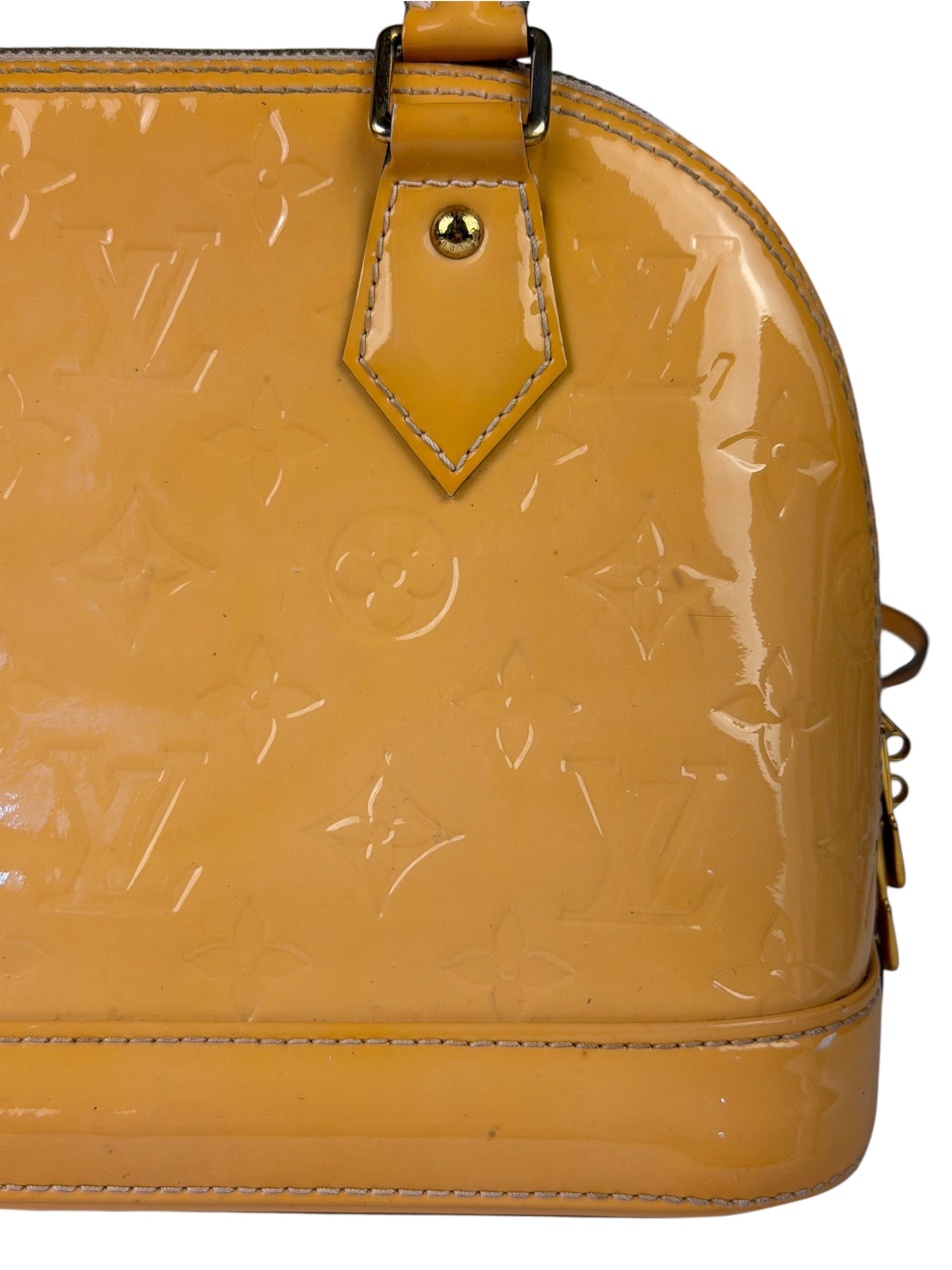 Louis Vuitton Yellow Monogram Vernis Alma BB Two-Way Bag