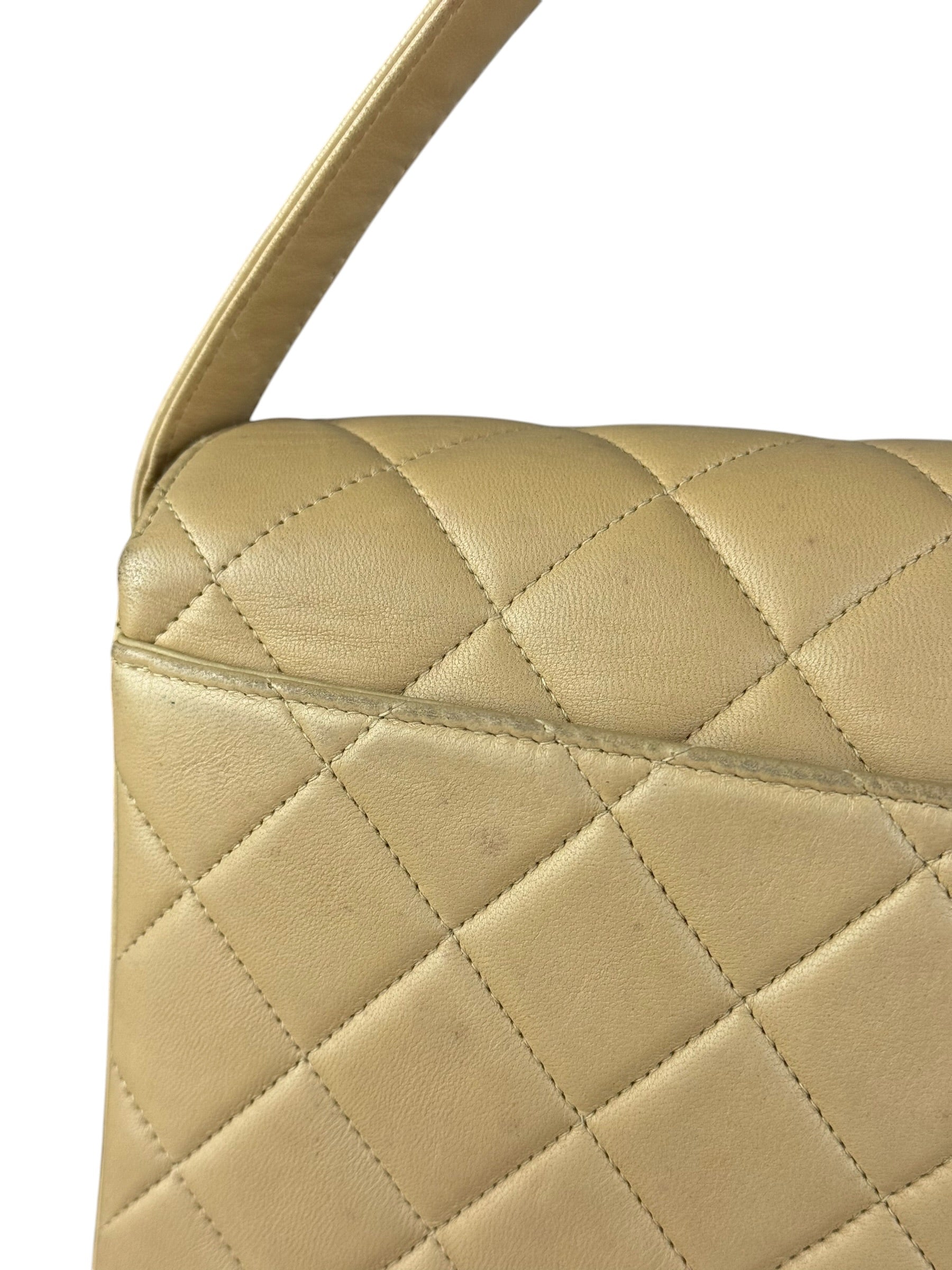 Chanel M Beige Lambskin Envelope Flap 1997