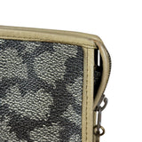 Yves Saint Lauren Vintage Gray Giraffe Printed Leather Clutch