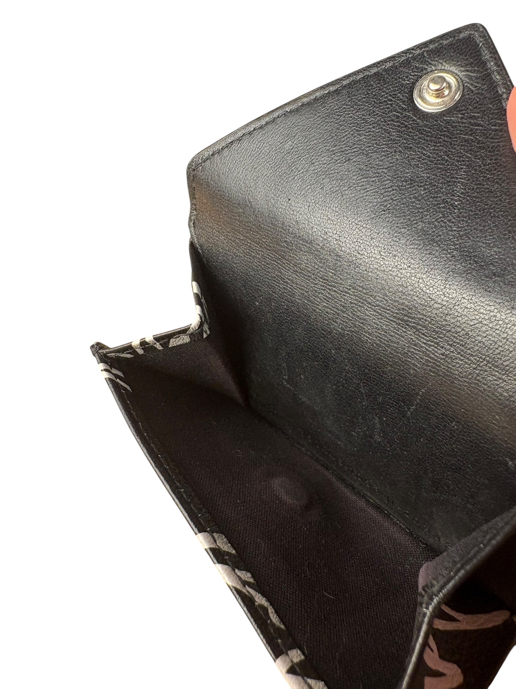 Balenciaga Black Papier Graffiti Trifold Wallet