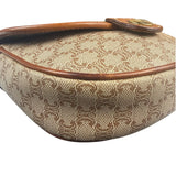 Celine Vintage Beige Leather Trim Macadam Mini Crossbody