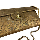 Chanel 2002 Gold Retro Tale East West Chain Flap