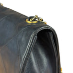 Chanel Black Diamond Stitch Flap CC Bag 1988