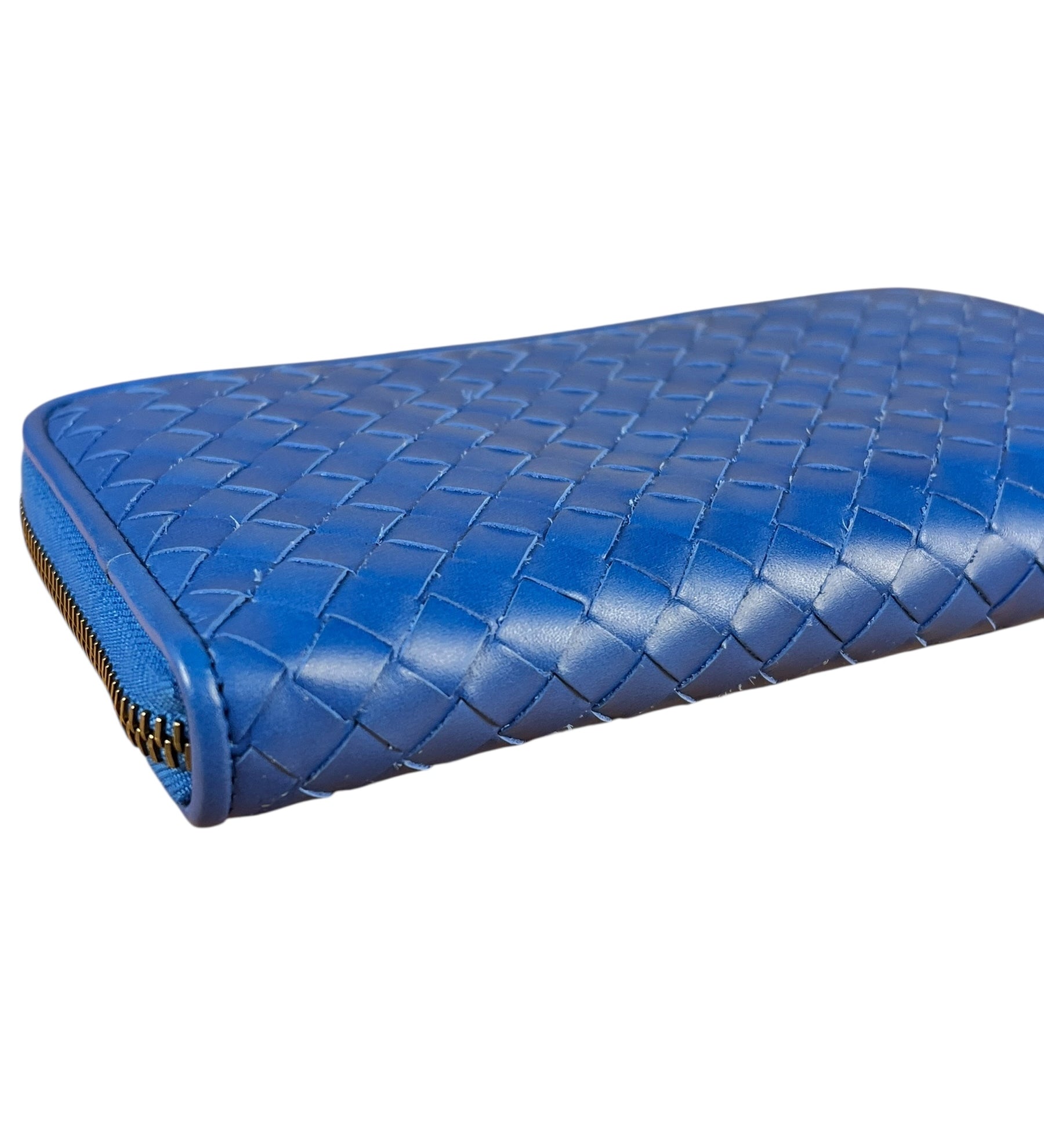 Bottega Veneta Intrecciato Long Wallet Blue