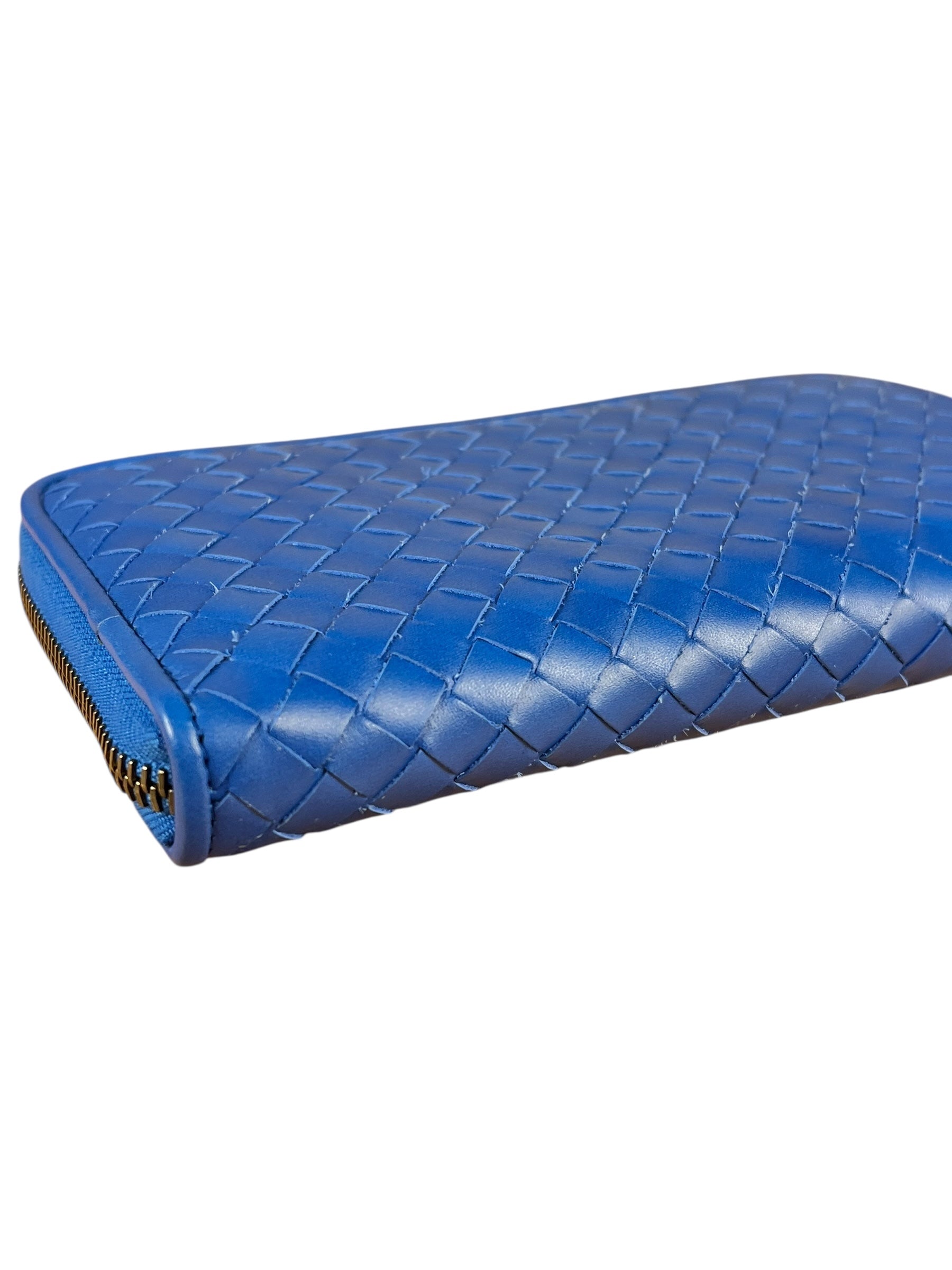 Bottega Veneta Intrecciato Long Wallet Blue