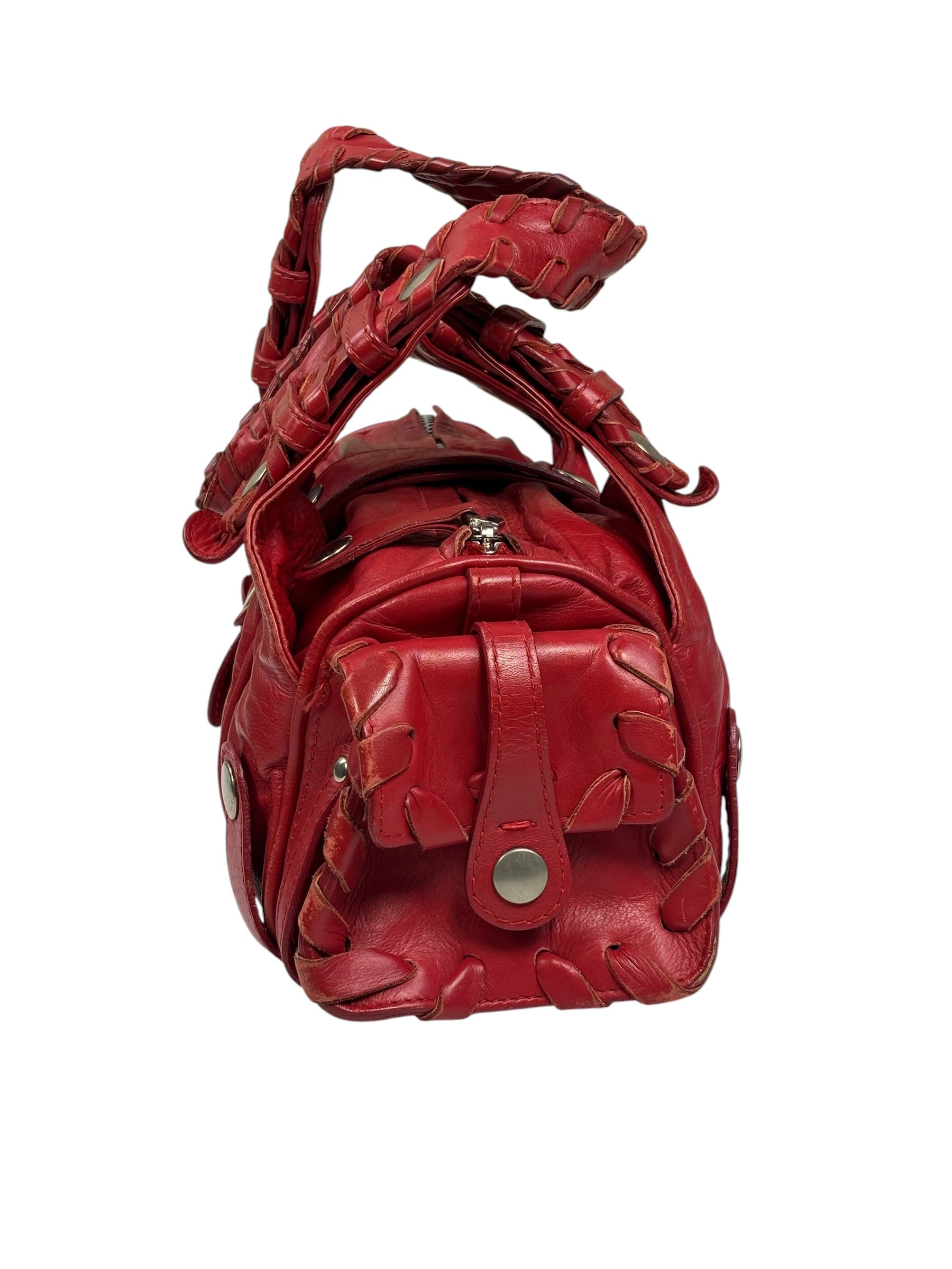 Chloe Red Leather Silverado Shoulder Bag