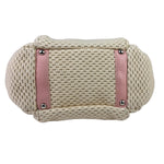 Chanel Pink Lambskin Trim Woven Lax Accordion Shoulder Bag 1997