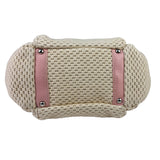 Chanel Pink Lambskin Trim Woven Lax Accordion Shoulder Bag 1997