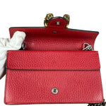 Gucci Red Leather Dionysus Super Mini Chain Crossbody Bag