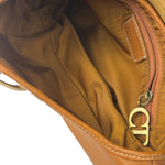 Christian Dior Tan Brown Leather Medium Saddle Bag