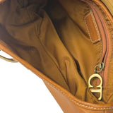 Christian Dior Tan Brown Leather Medium Saddle Bag