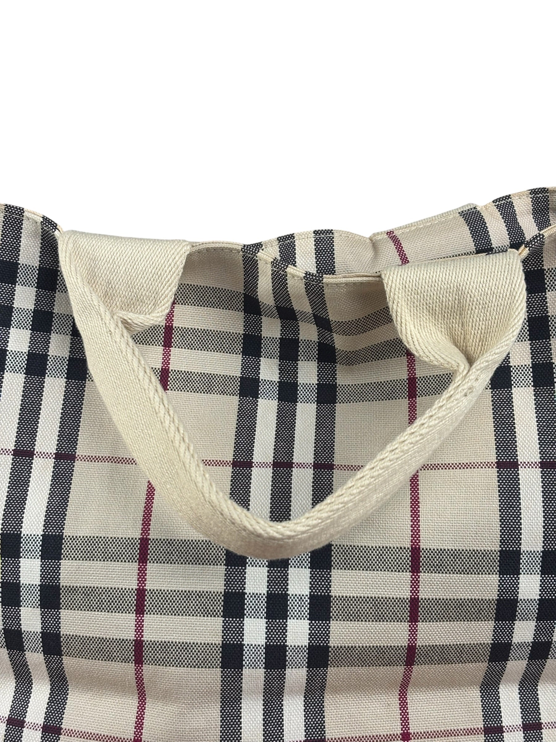 Burberry Vintage Canvas House Check Tote Bag