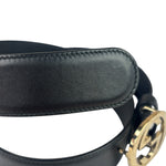 Gucci Black Leather GG Buckle Belt