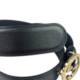 Gucci Black Leather GG Buckle Belt
