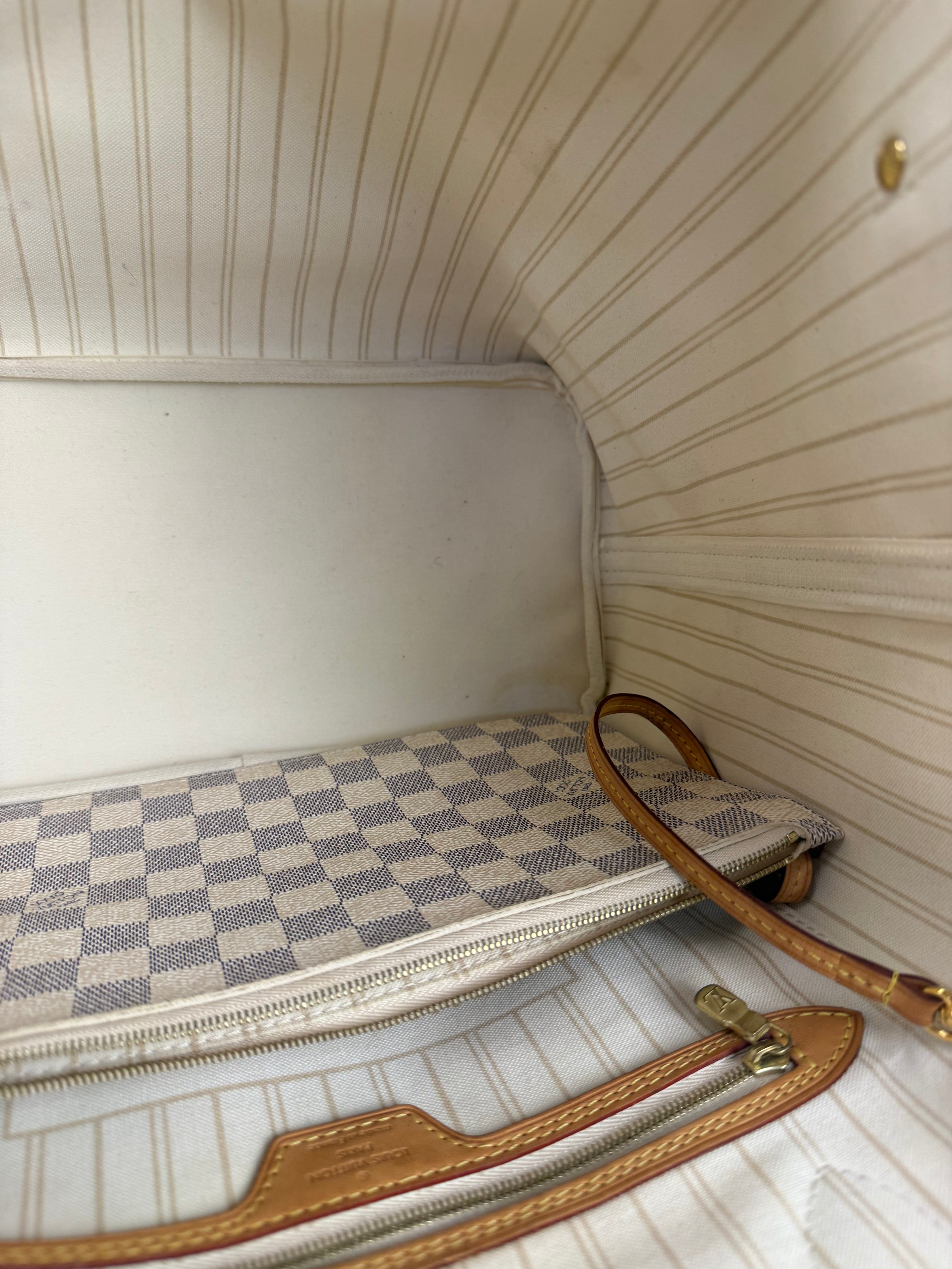 Louis Vuitton Damier Azur Neverfull MM w/ Pouch